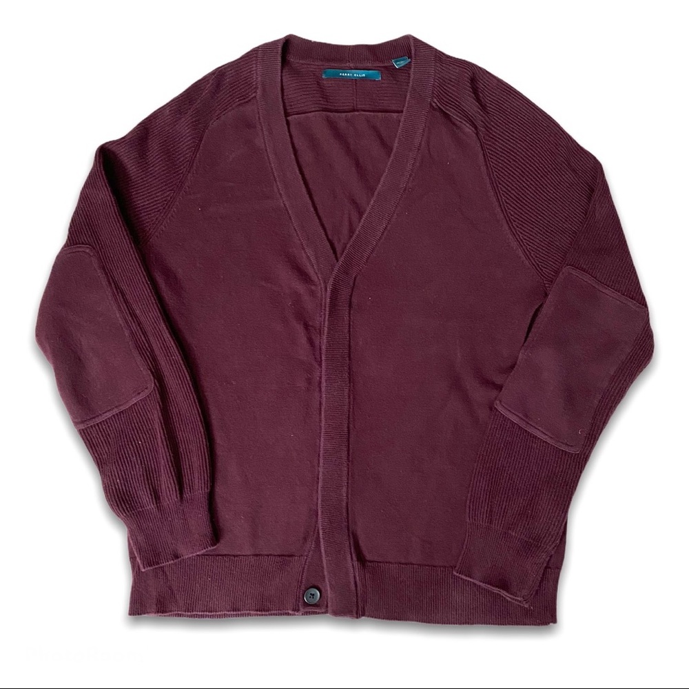 Perry Ellis Maroon Knit Cardigan